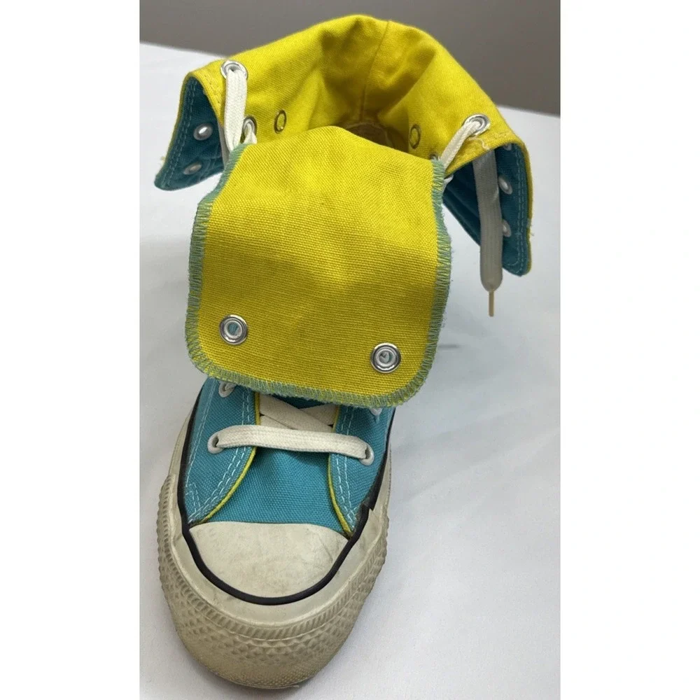 Vintage 80s Converse Chuck Taylor NeeHi Extra High Top Teal Men 5 Women 7 READ
